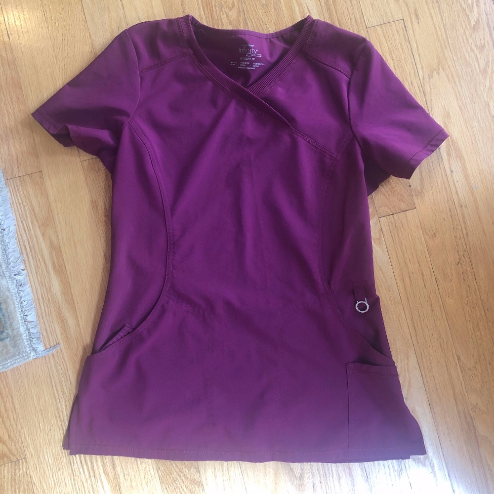 COPY - Infinity by Cherokee Scrub Top in Wine